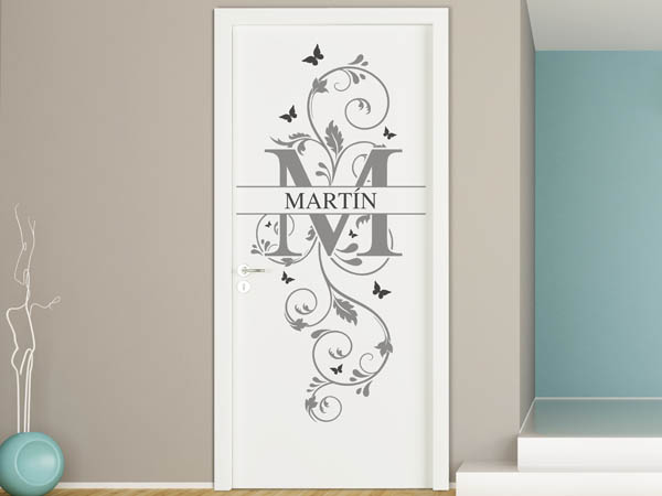 Wandtattoo Namensschild Martín auf einer Tür
