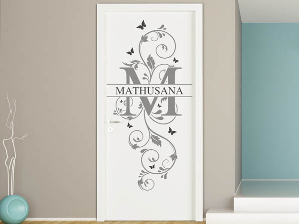 Wandtattoo Namensschild Mathusana auf einer Tür