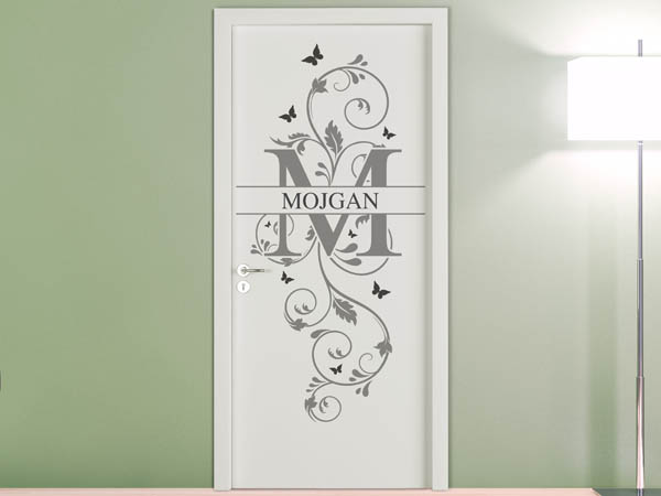Wandtattoo Namensschild Mojgan auf einer Tür