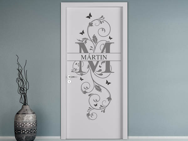 Wandtattoo Namensschild Mártin auf einer Tür