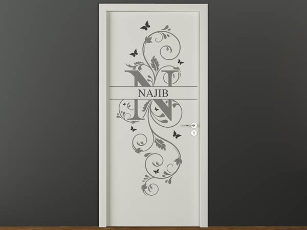 Wandtattoo Namensschild Najib auf einer Tür