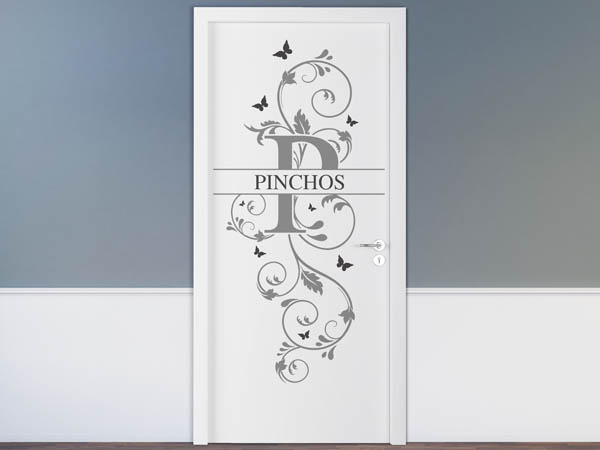 Wandtattoo Namensschild Pinchos auf einer Tür