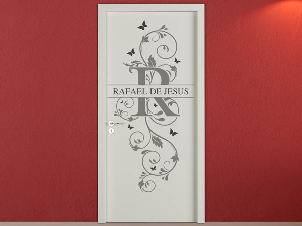 Wandtattoo Namensschild Rafael de Jesus auf einer Tür