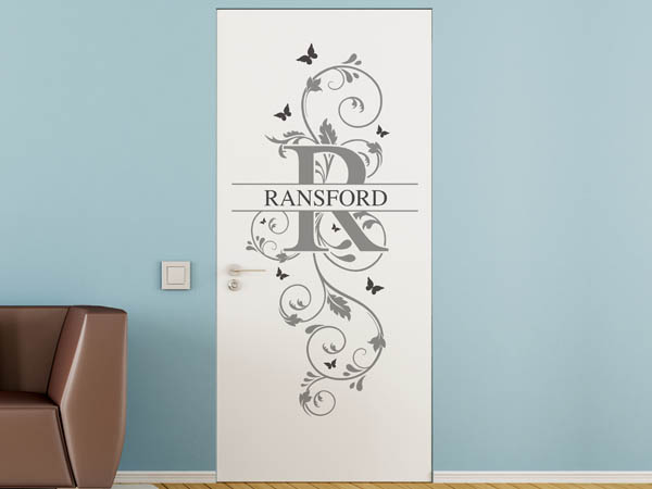 Wandtattoo Namensschild Ransford auf einer Tür