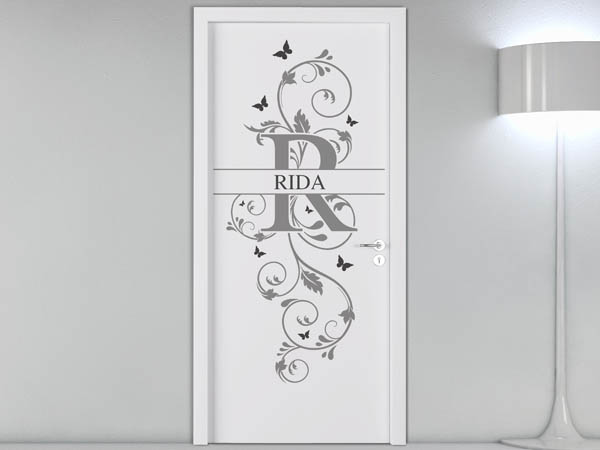 Wandtattoo Namensschild Rida auf einer Tür