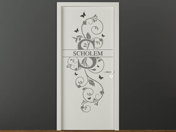 Wandtattoo Namensschild Scholem auf einer Tür