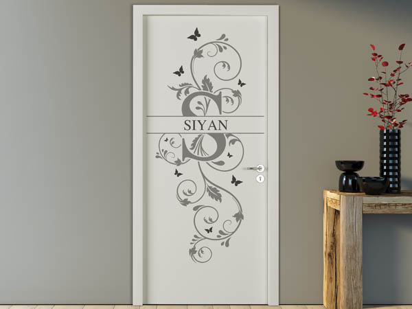 Wandtattoo Namensschild Siyan auf einer Tür