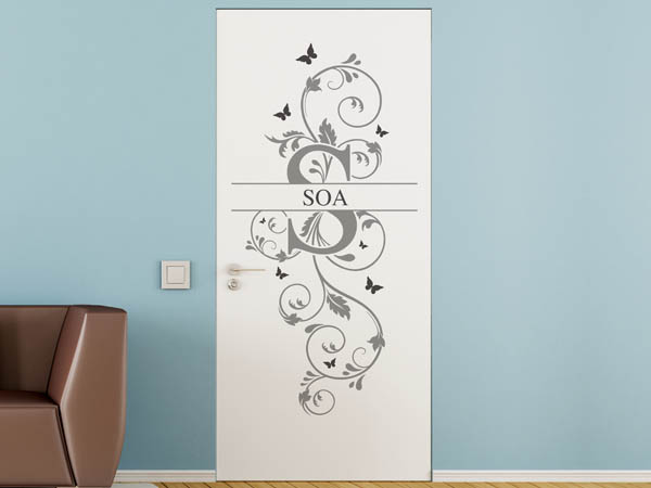 Wandtattoo Namensschild Soa auf einer Tür