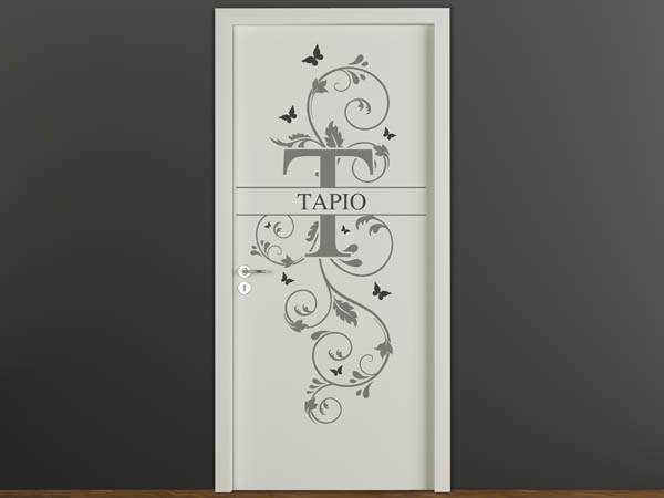 Wandtattoo Namensschild Tapio auf einer Tür