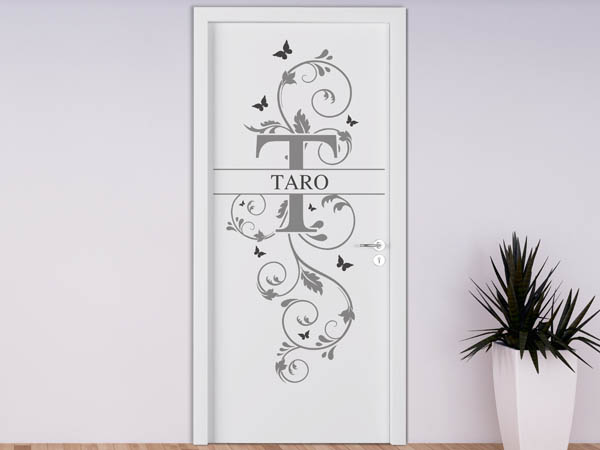 Wandtattoo Namensschild Taro auf einer Tür