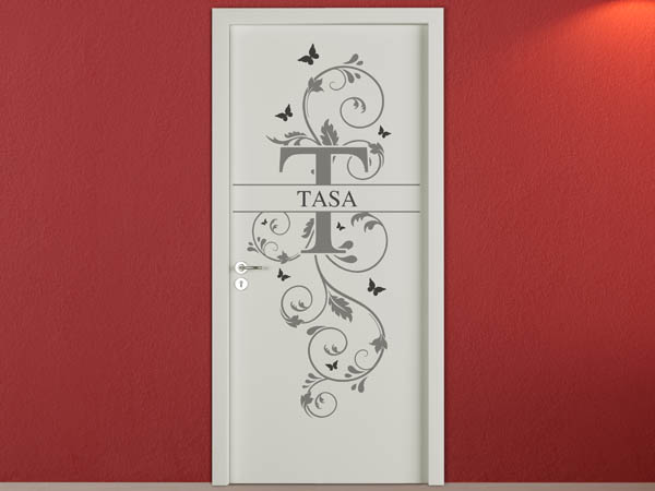 Wandtattoo Namensschild Tasa auf einer Tür