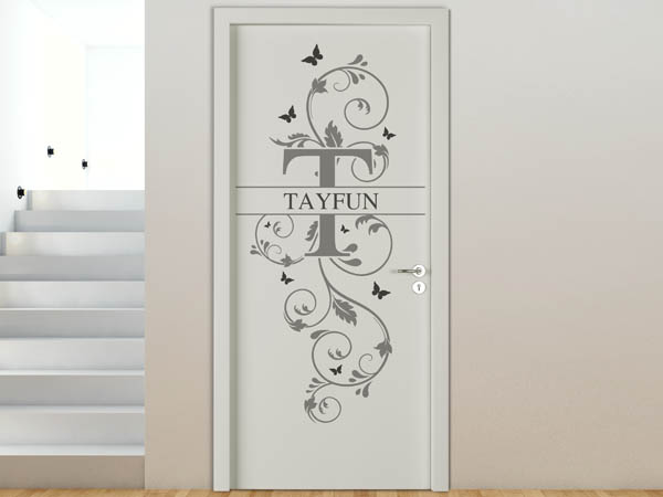 Wandtattoo Namensschild Tayfun auf einer Tür