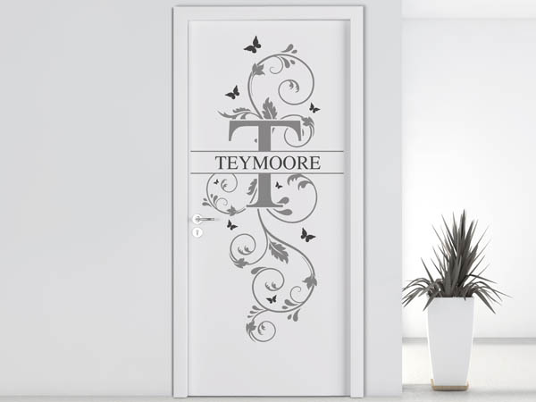Wandtattoo Namensschild Teymoore auf einer Tür