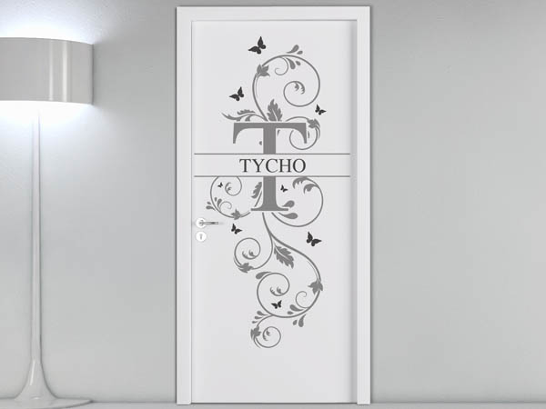 Wandtattoo Namensschild Tycho auf einer Tür