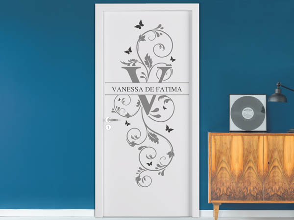 Wandtattoo Namensschild Vanessa de Fatima auf einer Tür