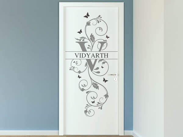 Wandtattoo Namensschild Vidyarth auf einer Tür
