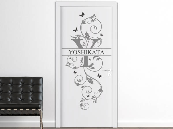 Wandtattoo Namensschild Yoshikata auf einer Tür
