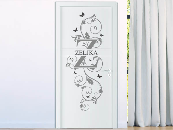 Wandtattoo Namensschild Zeljka auf einer Tür