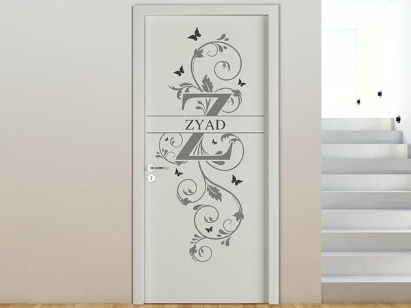 Wandtattoo Namensschild Zyad auf einer Tür
