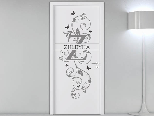 Wandtattoo Namensschild Züleyha auf einer Tür