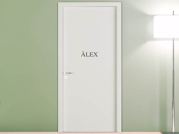 Wandtattoo Namensschild Àlex auf einer Tür