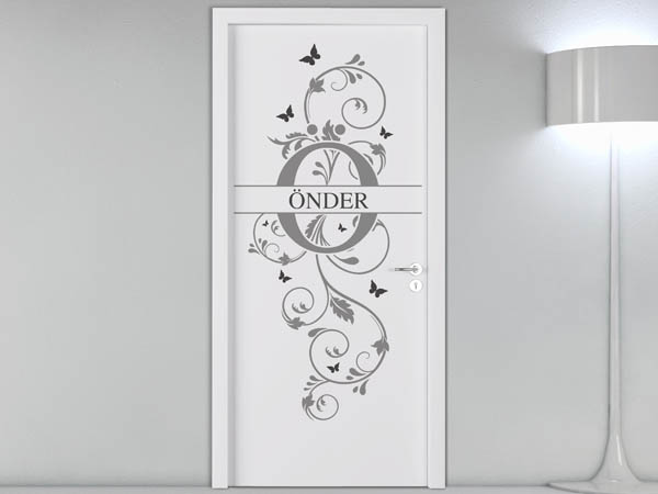 Wandtattoo Namensschild Önder auf einer Tür