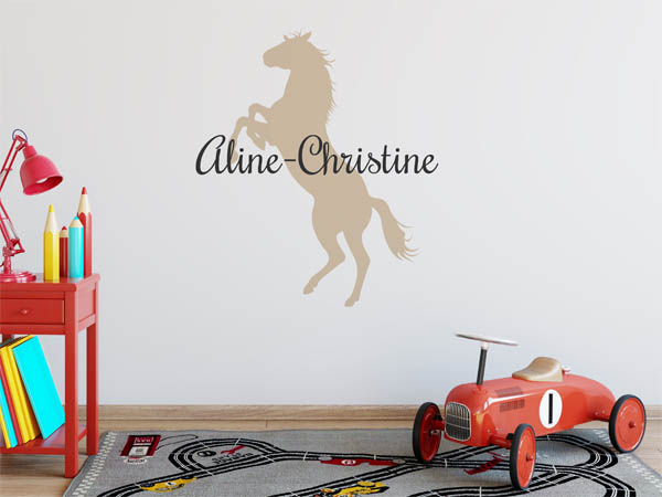 Wandtattoo Aline-Christine mit Pferd