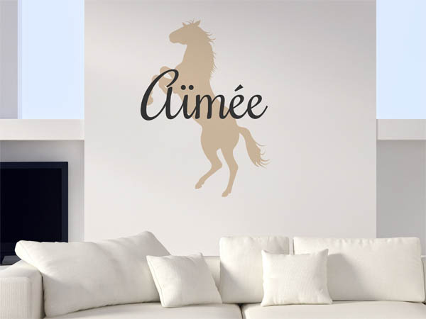 Wandtattoo Aïmée mit Pferd