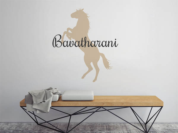 Wandtattoo Bavatharani mit Pferd