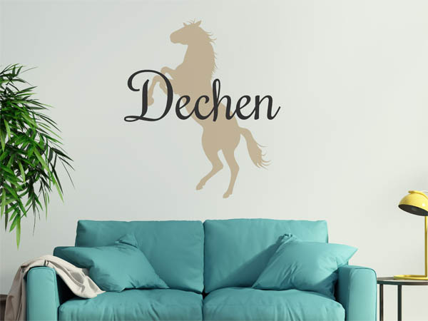 Wandtattoo Dechen mit Pferd