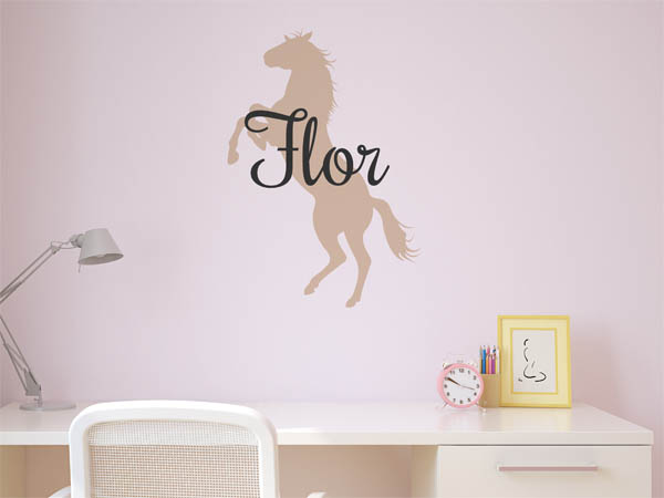 Wandtattoo Flor mit Pferd