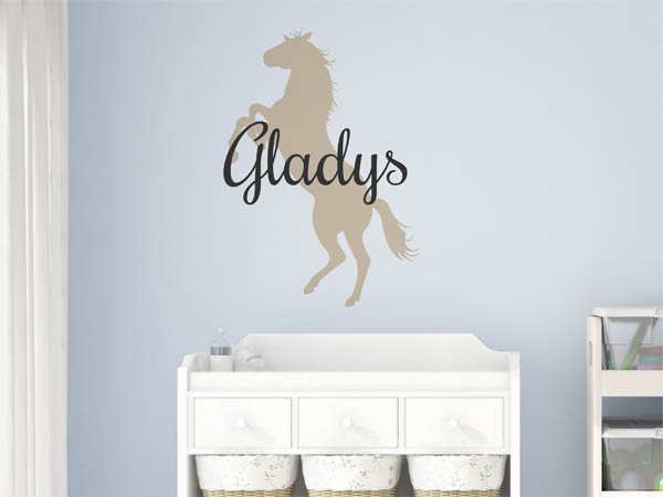 Wandtattoo Gladys mit Pferd