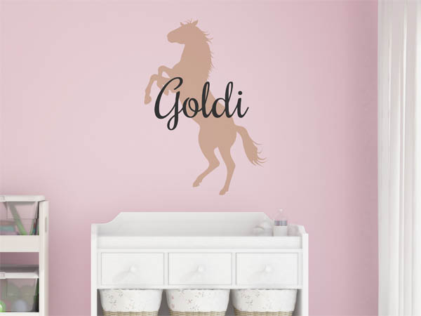 Wandtattoo Goldi mit Pferd