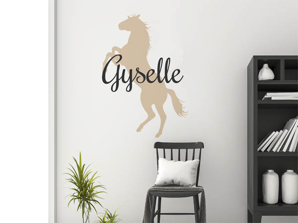 Wandtattoo Gyselle mit Pferd