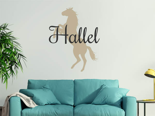 Wandtattoo Hallel mit Pferd