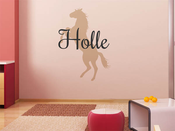 Wandtattoo Holle mit Pferd