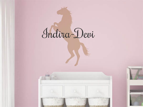 Wandtattoo Indira-Devi mit Pferd