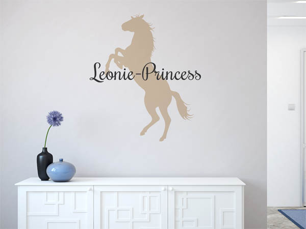 Wandtattoo Leonie-Princess mit Pferd