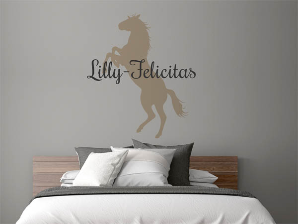 Wandtattoo Lilly-Felicitas mit Pferd