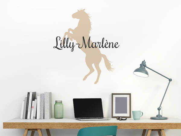 Wandtattoo Lilly-Marlène mit Pferd