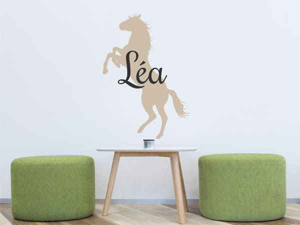Wandtattoo Léa mit Pferd