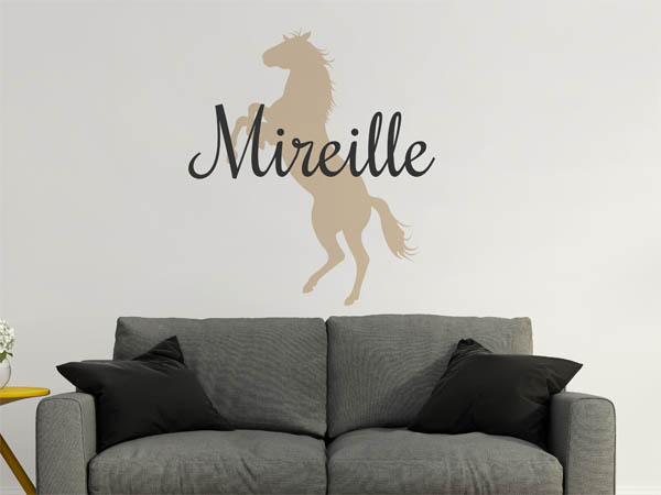 Wandtattoo Mireille mit Pferd