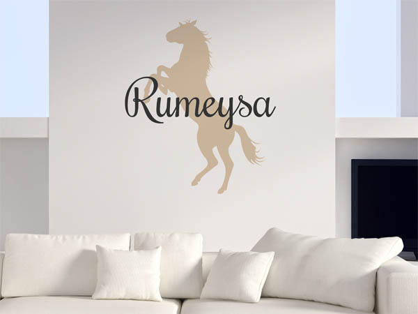 Wandtattoo Rumeysa mit Pferd