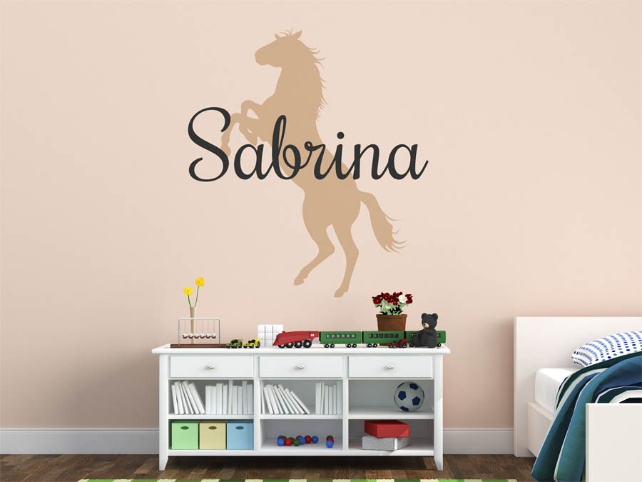 Wandtattoo Sabrina als Namensschild, Monogramm oder verschnörkelte Schrift