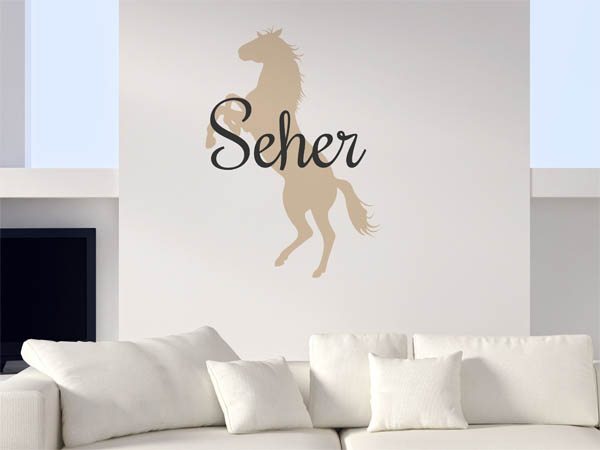 Wandtattoo Seher mit Pferd