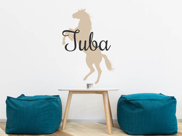 Wandtattoo Tuba mit Pferd