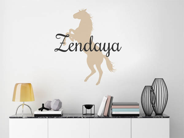 Wandtattoo Zendaya mit Pferd