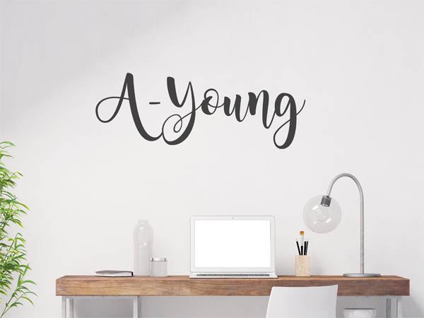 Wandtattoo A-Young in Handschrift