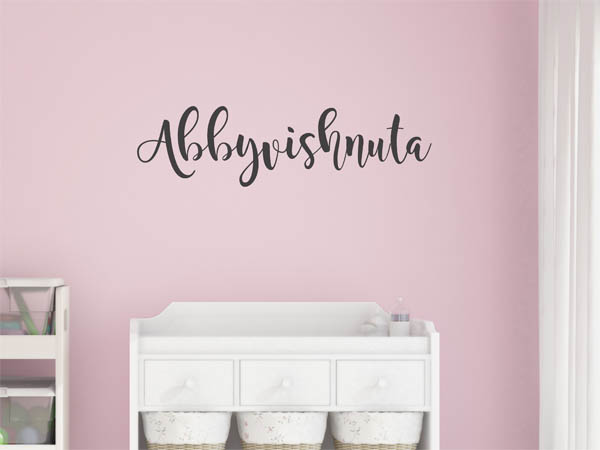 Wandtattoo Abbyvishnuta in Handschrift