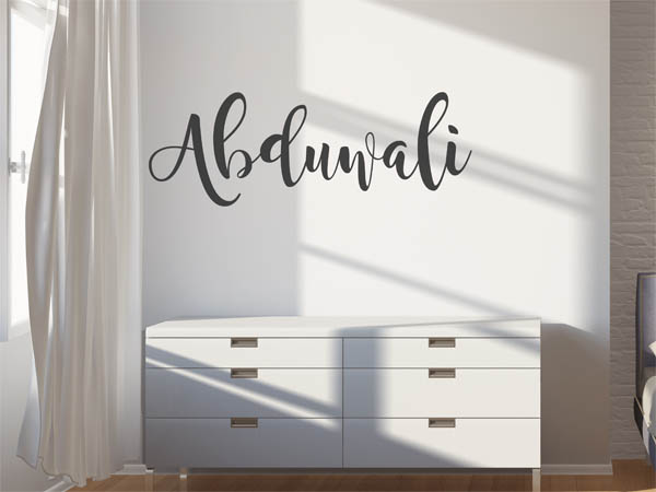 Wandtattoo Abduwali in Handschrift
